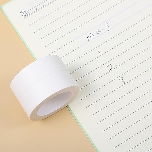 3 Rolls White Washi Tape Self-Adhesive Decorative Painters Tape 32 Feet x 0.6 Inch Washi Tapes Decorative Masking Tapes Duct Craft for Packaging Decor Journals Scrapbooks Planners DIY Gift