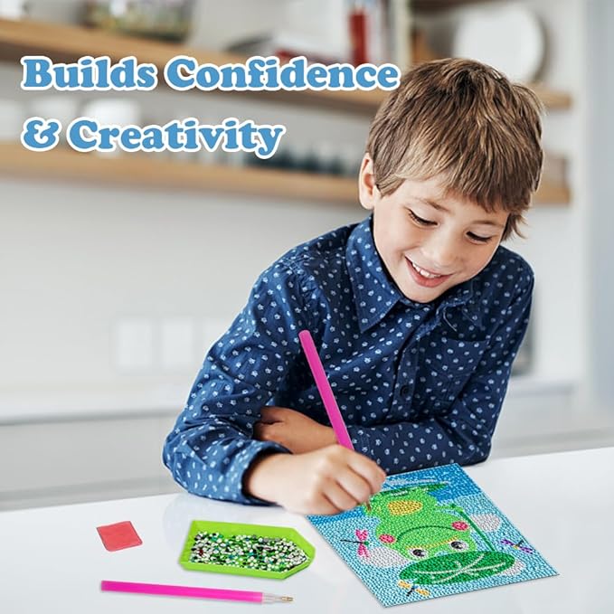 Labeol Diamond Art Kits for Kids Crafts for Girls Ages 6-8-10-12 Easy to DIY Creative Diamond Art Sticker Craft by Numbers Kits for Kids and Adult Beginners (Lovable)