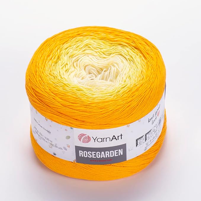Yarn Art Flowers Rosegarden 100% Cotton 250gr 8.80 oz 1094yds Multicolor Cotton Yarn Rainbow Crochet Yarn Spring Summer (309)