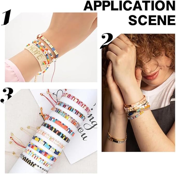 NBEADS 760 Pcs 2-Hole Beads 5 * 4.5~5mm, 10 Colors Spacer Square Japanese Glass Seed Beads for Jewelry Making Christmas Bracelet Necklace Earring