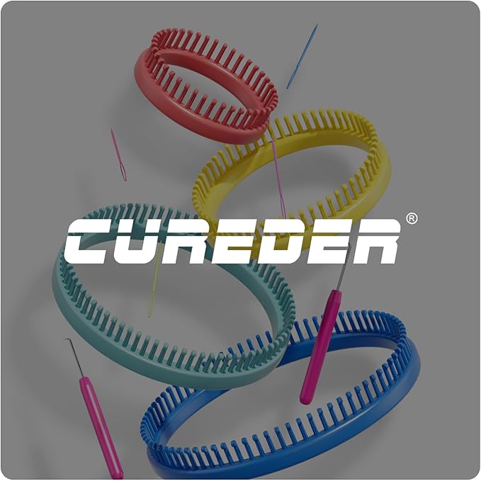 cureder Knitting Loom Craft Kit - Long Knitting Loom and Round Knitting Loom - Include 2 Knitting Yarn Loom Needle and 2 Plastic Loom Pick, (4 Round Loom&4 Long Loom), Great for Kids or Baby Blanket