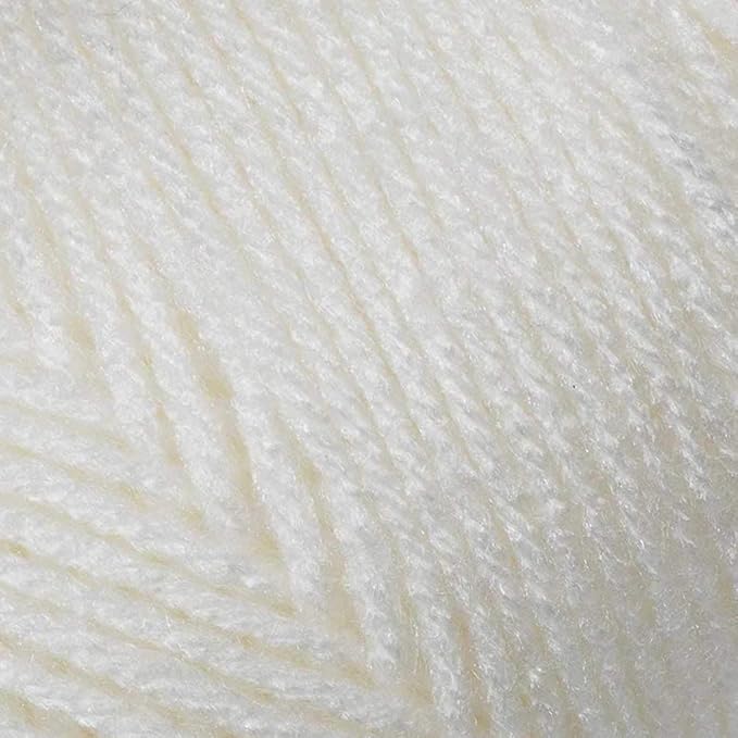 Craft County Size 4 (Medium) 100% Acrylic Fiber Yarn – Variety of Color and Pattern Options – for Crochet, Knitting, and Weaving (Soft White)