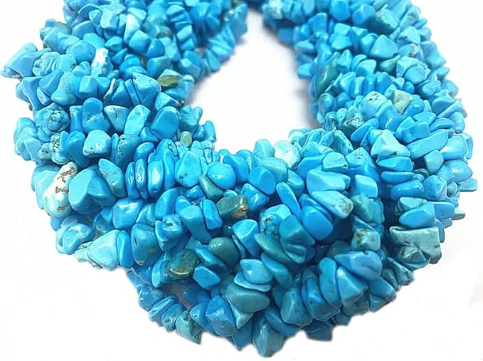 5-8mm Natural Blue Turquoise Howlite Gemstone Chips Beads Healing Crystals Waist Bracelets Necklace Kit Irregular Stone DIY Crafts Design Jewelry Making