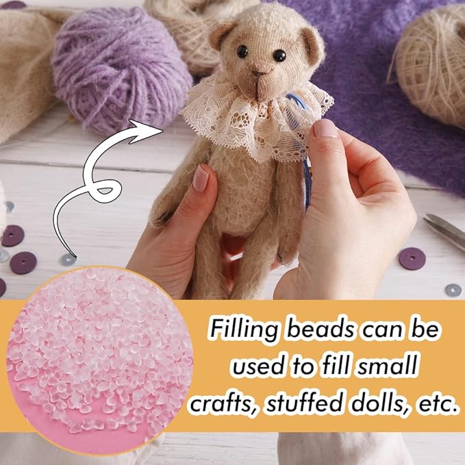Doll Stuffing Beads, 7oz Weight Stuffing Beads, Craft Stuffing Beads, Plastic Filler Beads for Weighted Stuffed Animal - 200g
