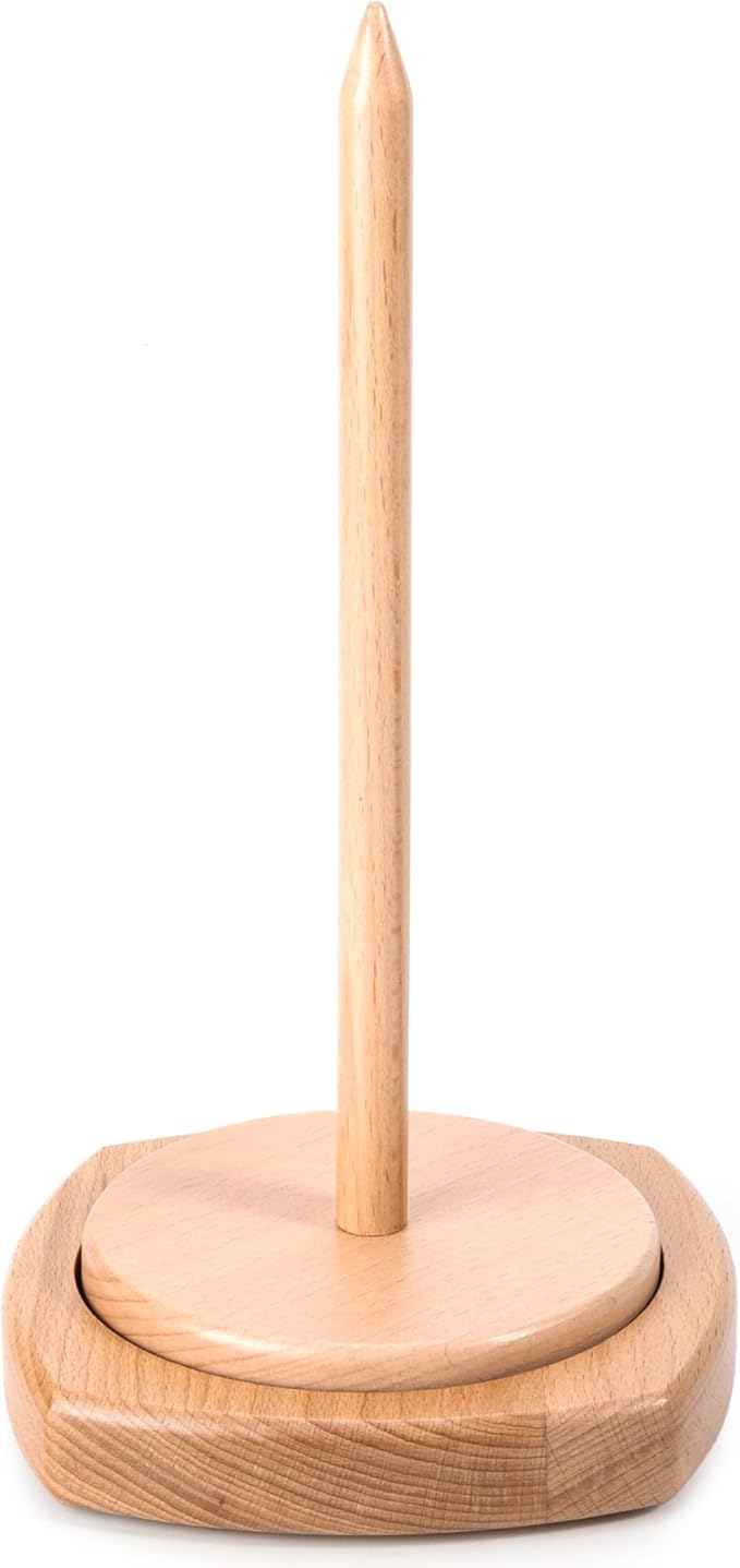 Caydo Wooden Yarn Holder for Knitting and Crocheting, Easy Install and Operate Yarn Spinner Holder, Yarn Spinner with Yarn Storage, Perfect Crochet Gift for Craft Enthusiasts - Large