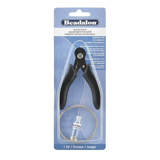 Beadalon Memory Wire Jewelry Making Kit | Memory Wire for Bracelets | Stainless Steel Preformed Coil | 19 Coils Bracelet Size with End Caps & Cutter