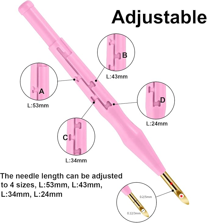 37Pcs Punch Needle Kit for Beginner,Complete Set Includes Wooden Handle Punch Needle Tools in Various Sizes & Storage Case,Perfect for Crafting and Gift(Purple)