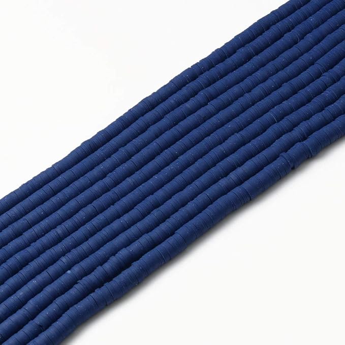 3600 pcs Royal Blue Clay Beads for Bracelets Making, 10 Strands Flat Round Polymer Clay Disc 6mm Spacer Heishi Beads for Jewelry Making Earring Necklace
