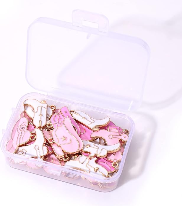 NVENF 36PCS Cowboy Boot Charms for Jewelry Making, Enamel Western Cowgirl Boot Hat Pendant Charms for Necklace Bracelet Earring Making DIY Crafts