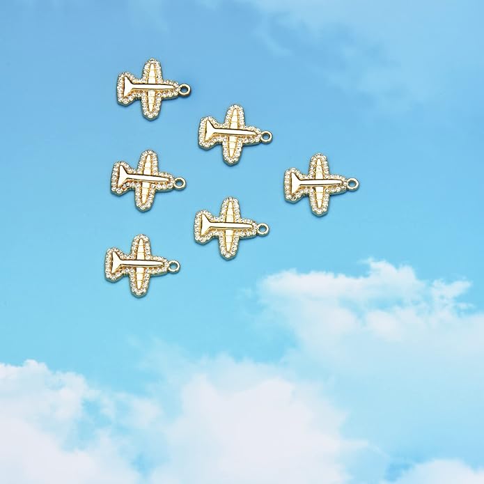 Pack of 20 Rhinestone Charms Gold Plated Pendants Pave Crystal Accessories for Necklace Bracelet Jewelry Making DIY Crafting
