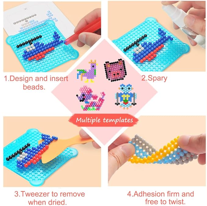 kacaga non-iron fuse beads over 6,000 beads 5mm no repeated colors arts crafts bead includes accessories set refill creative diy kit toys for kids