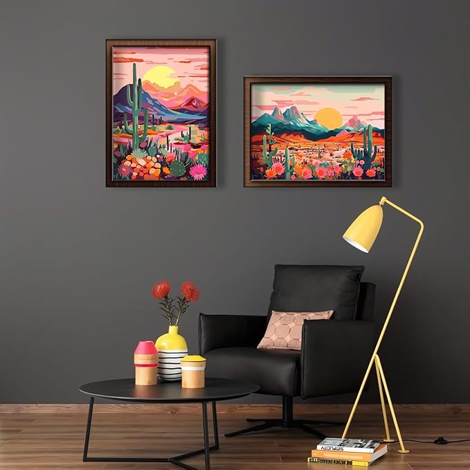 TONGZONGFU 2 Pack National Park Paint by Numbers Kit for Adults Beginner,Landscape Paints by Numbers Kits for Adults On Canvas Wander Painting National Parks Paint by Number On Mountain - 12x16 Inch