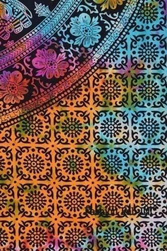 popular handicrafts wall hanging tapestry for bedroom hippie elephant mandala bohemian hippy intricate indian tapestry 54 x 82 inches (140cm x 210 cm) multicolor tie dye