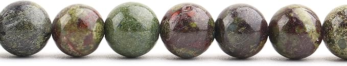 Natural Stone Beads for Jewelry Making - 8mm Round Gemstone Beads for Bracelets(44-48pcs, Dragon Blood)