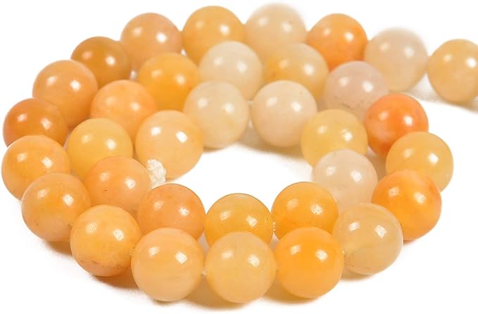 36pcs 10mm Natural Yellow Aventurine Gemstone Round Spacer Loose Stone Beads for Jewelry Making 15.5" 1 Strand (Yellow Aventurine, 10mm 36Beads)