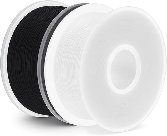 Mandala Crafts 144 Black White SA156 Prewound Bobbins for Singer Sewing Machine -15J SA156 Prefilled Bobbin Thread for Brother Sewing Machine and Embroidery