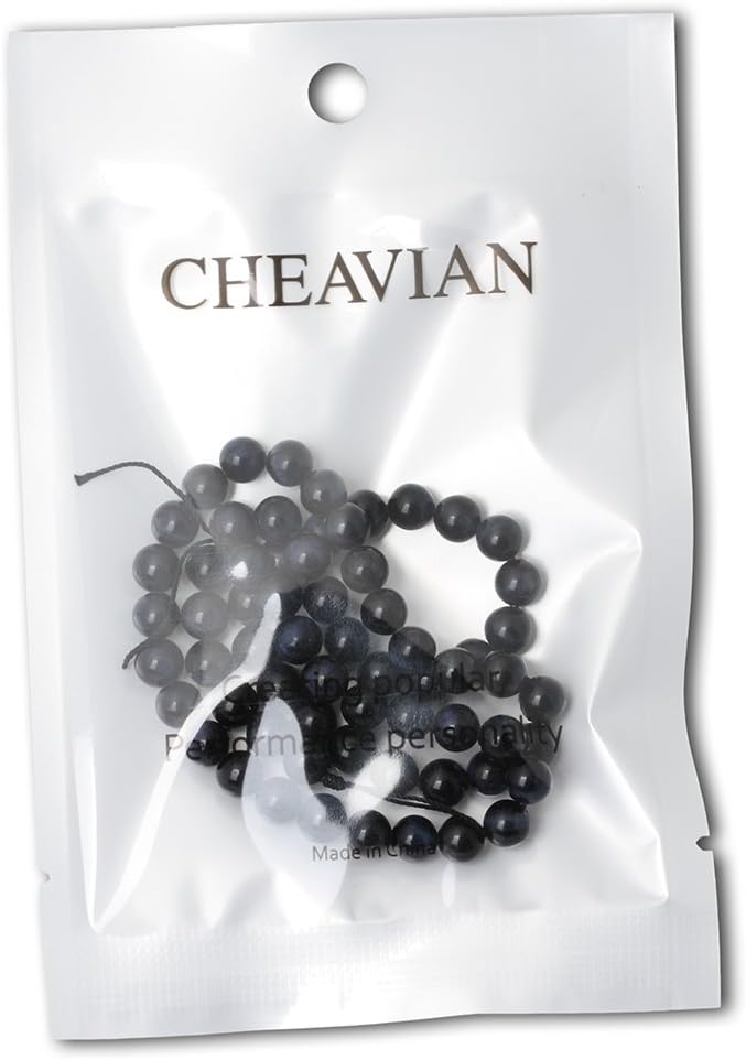 cheavian 60pcs 6mm natural blue tiger eye gemstone round loose beads for jewelry making diy findings 1 strand 15"