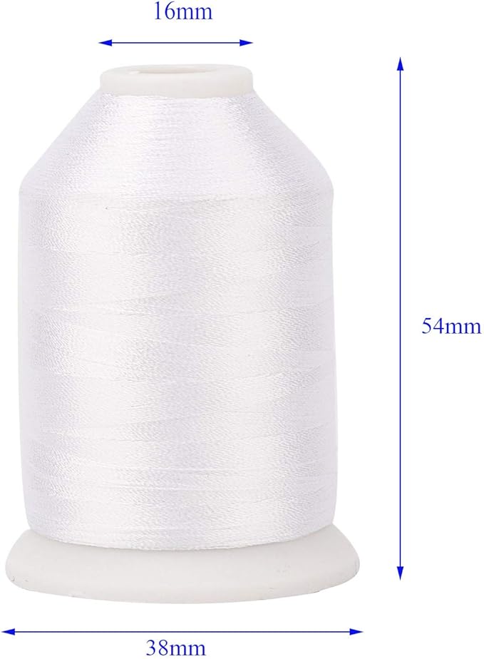 60WT White Sewing Bobbin Fill Thread Machine Embroidery Bobbin Thread - 1500 Meters Spool ea