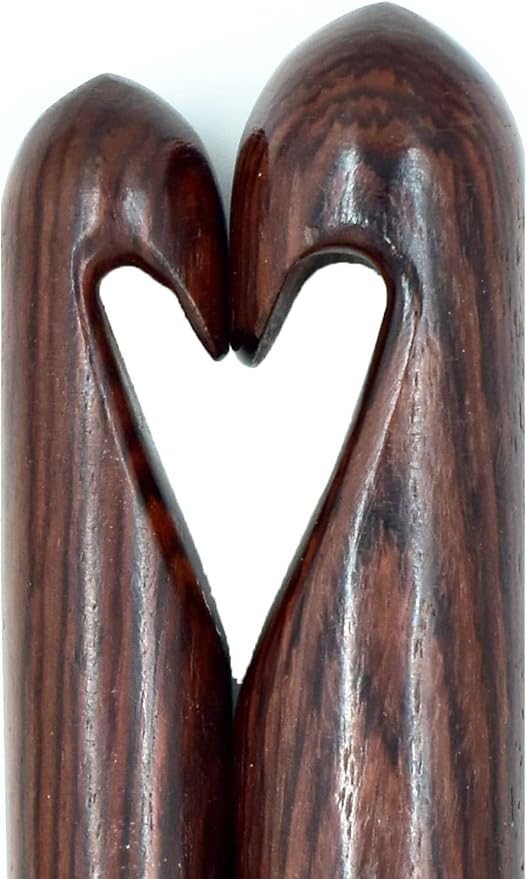 Wooden Crochet Hooks Set of 15-3.5mm to 25mm - Rosewood Crochet Hooks for Arthritic Hands - Ergonomic Soft Grip Handle - for Crocheting & Knitting - Christmas Gifts for Her(Hooks + Bowl)