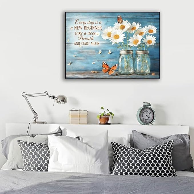 Daisy Stamped Cross Stitch Kits - Inspirational Flower Counted Cross Stitch Kits for Beginners Adults Needlepoint Cross-Stitch Patterns Dimensions Needlecrafts Embroidery Kits Arts and Crafts