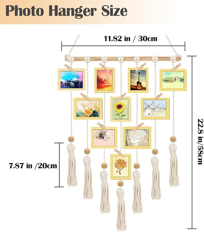 Ewparts Macrame Kit for Adults Beginners – 3mm Cotton Rope Wall Hanging Set to Make Photo Display, Includes Wood Clips, Wooden Dowel, Instructions & Video – Boho Home Decor Craft Supplies