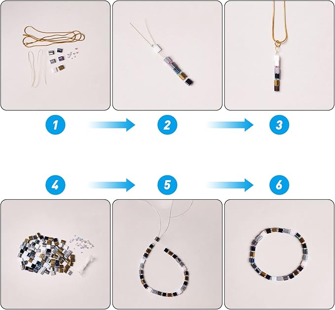 NBEADS 240 Pcs 6 Colors 2-Hole Beads, 5 * 5mm Glass Square Electroplate Seed Beads Pony Japanese for Jewelry Design Necklace Bracelet Earring Making