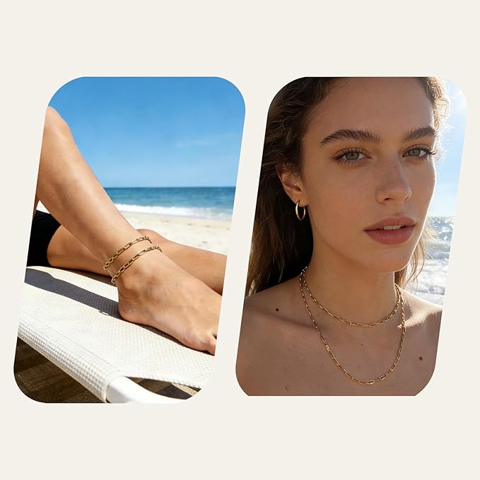 19.7FT 18K Gold 3mm Width PVD Plated Necklace Chain for Jewelry Making Paperclip Chain Roll with Lobster Clasps and Jump Rings for Men Women Making Jewelry Craft