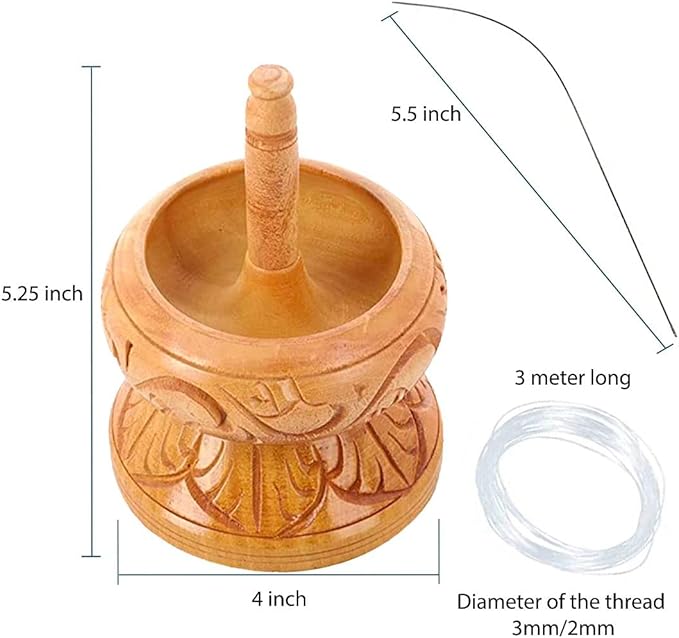 Shop LC Clay Seed Bead Spinner Kit for Jewelry Making with Big Eye Beading Needle and 3 Meter Wire - Necklaces Bracelets Makers Wooden Crafting Gifts for Womens - Haldoo