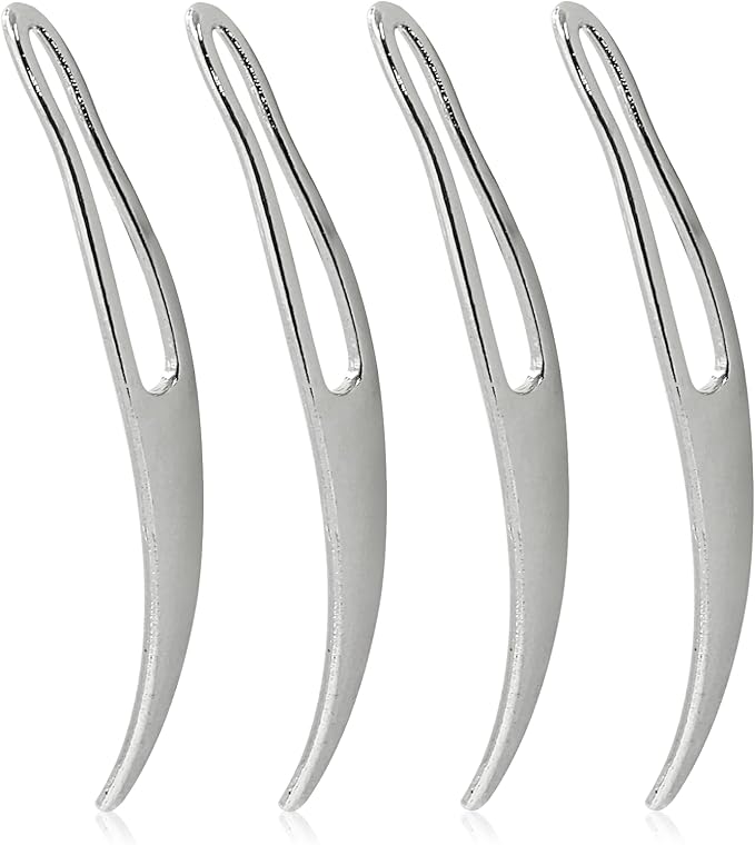 Moicstiy 4 Pcs Interlocking Tool Sisterlock Retighten Tool Dreadlock Crochet Needle for Hair Dreadlock(Silver)