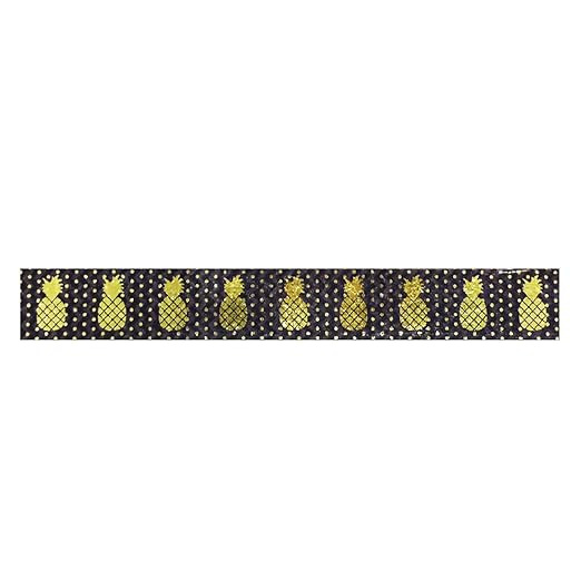 Wrapables Colorful Washi Masking Tape, Golden Pinapple Black