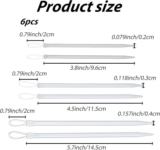6 Pcs Wool Needles, Nylon Thread Rope Threader Yarn Thread Large Eye Wool Needle Threader Needle Knitting Tool for Knitting, Crocheting, Weaving