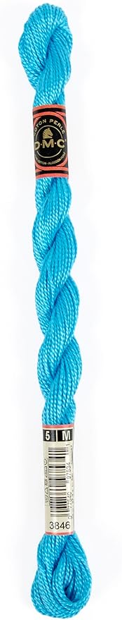 DMC CORPORATION DMC Pearl Cotton Skein Size 5 27.3yd-Light Bright Turquoise Embroidery Accessory, Bule