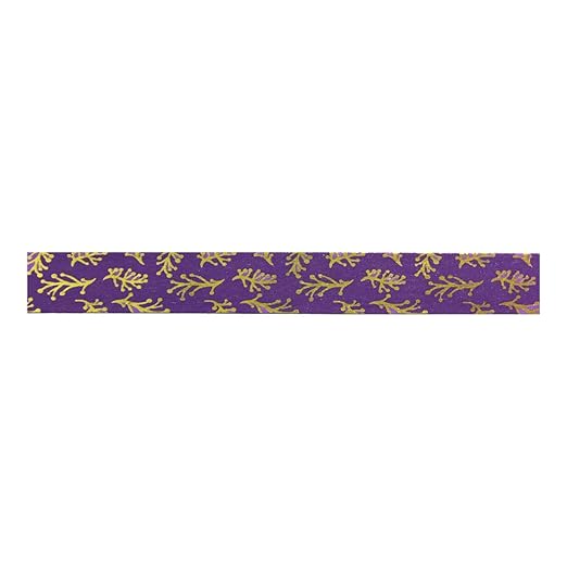 Wrapables Colorful Washi Masking Tape, Metallic Sprig on Purple