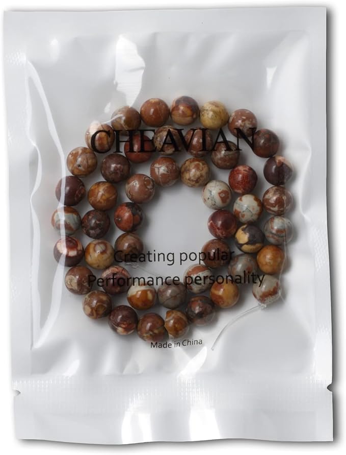 45PCS 8mm Natural Birdeye Rhyolite Stone Gemstone Round Loose Beads for Jewelry Making 1 Strand 15"