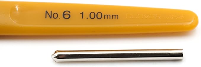 Clover 1023 Soft Touch Steel Crochet Hooks, No. 6/1.00mm