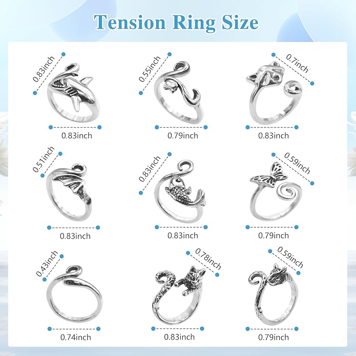 Crochet Rings for Finger Crocheting Adjustable Crochet Tension Ring for Finger Crochet Finger Guard Ring Knitting Yarn Tension Ring for Women (9)