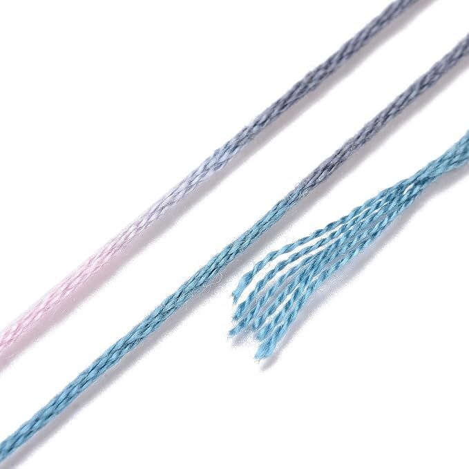 FASHEWELRY 10 Skeins Embroidery Floss Friendship Bracelet String Threads 6-Ply 0.5mm Violet Cross Stitch Embroidery Thread for Sewing Bracelet Making Stitching Crafts