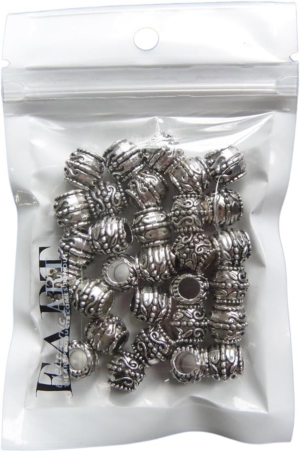 RUBYCA 30pcs Tibetan Silver Tone Spacer Beads Fit European Charms Bracelet Infinity Ornament