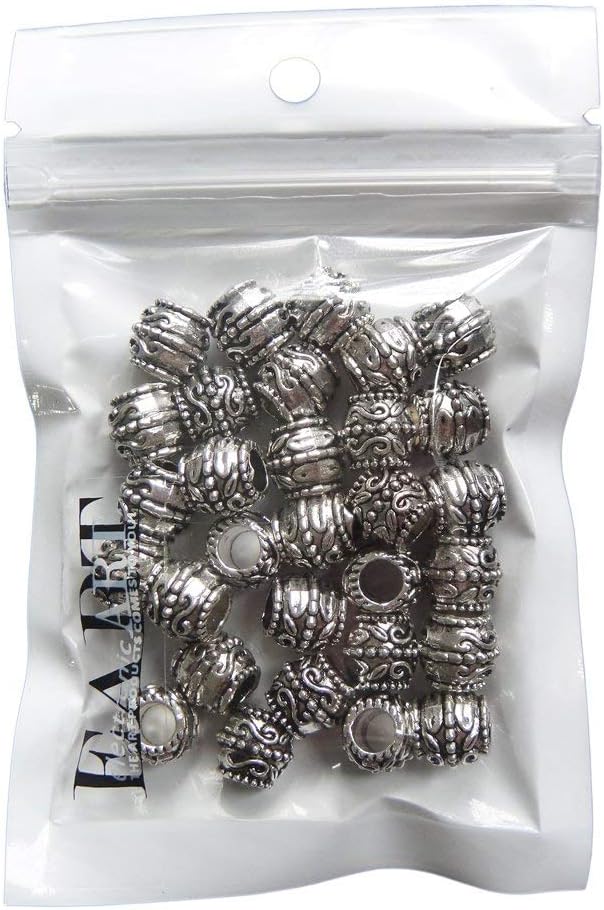 RUBYCA 50pcs Tibetan Silver Tone Spacer Beads Fit European Charms Bracelet Infinity Ornament