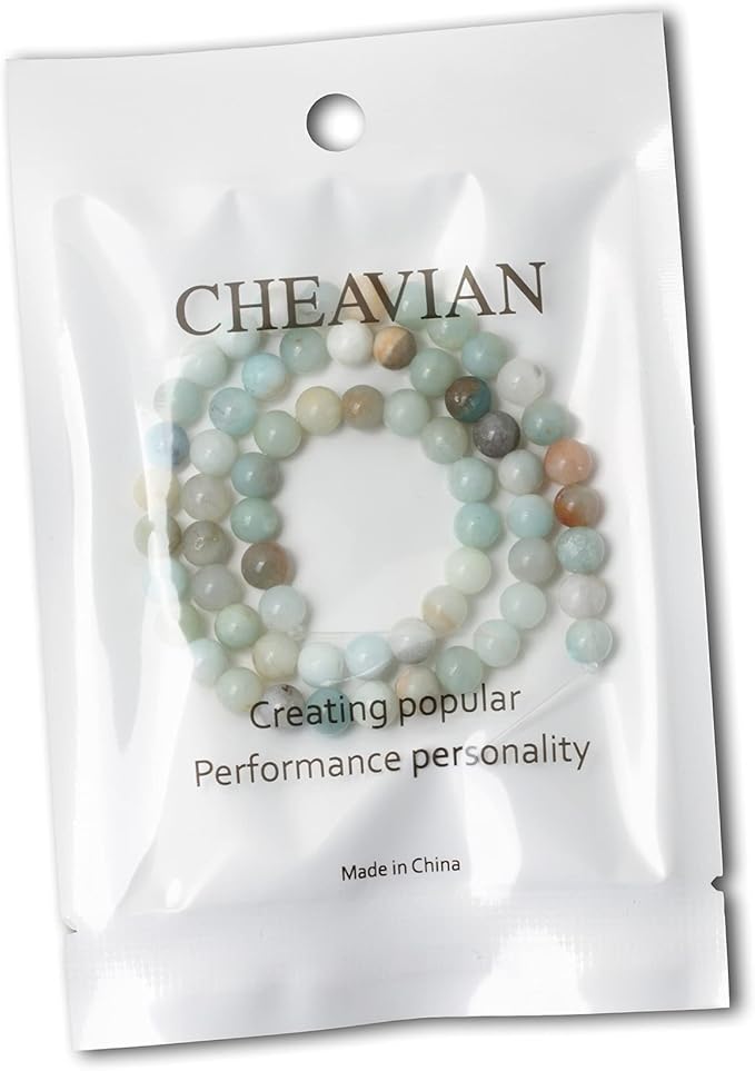 cheavian 60pcs 6mm natural mix color amazonite gemstone round loose beads stone beads for jewelry making diy 1 strand 15"