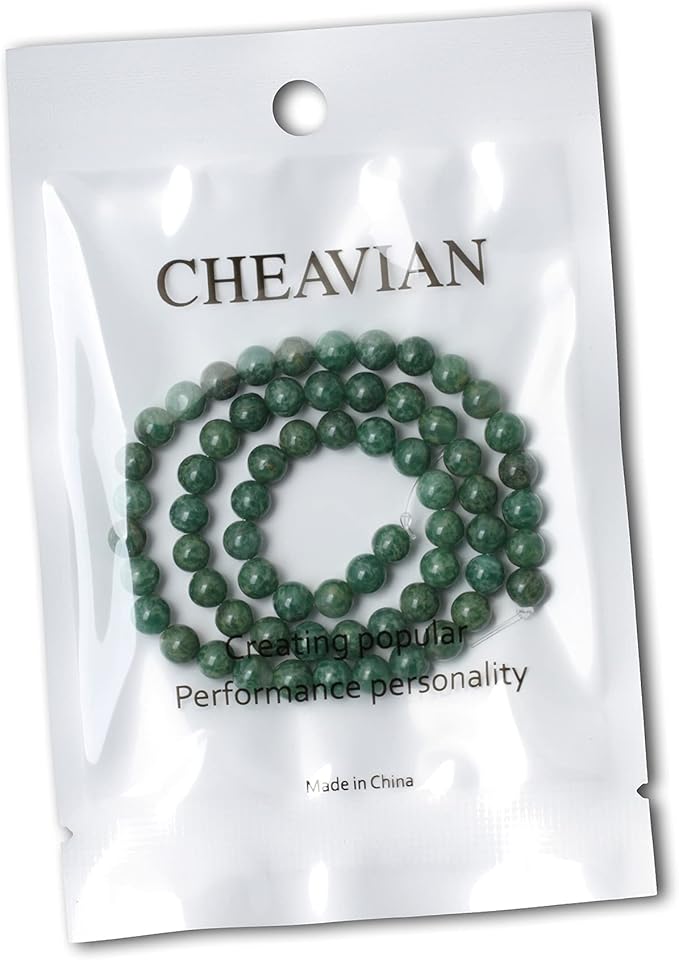 cheavian 60pcs 6mm natural african jade gemstone round loose beads for jewelry making diy findings 1 strand 15"