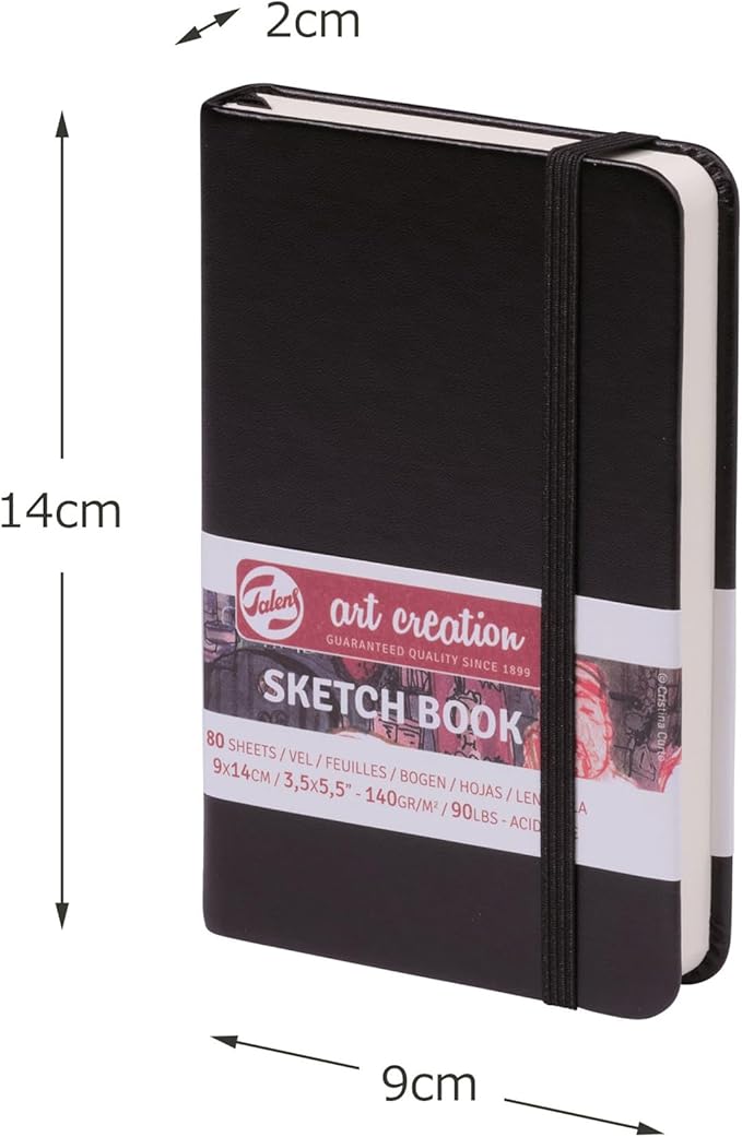 Talens Art Creation Sketchbook Black 9X14 cm, 140 Grams (9314001M)