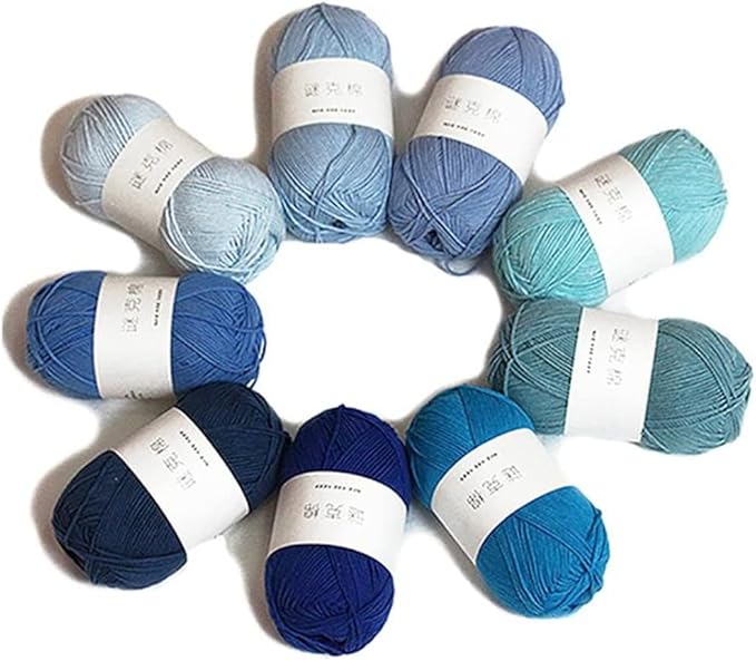 Acrylic & Cotton Blended Knitting and Crochet Yarn Soft Medium Yarn, Breathable and Skin Friendly for Baby Garments, Scarves, Hats, and Craft Projects 200g 53-Dark Green