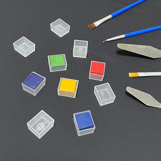 150Pcs Transparent Plastic Empty Watercolor Half Pans – 2ML Capacity, Refillable Paint Pans for DIY Solid Watercolors, Gouache – Fits Metal Watercolor Tins & Travel Palette Box
