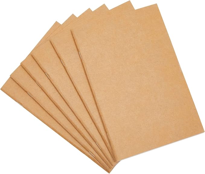 Paper Junkie Journaling Notebooks - 5.5 x 8.5 in, Kraft Brown, Pack of 24 - Unlined Journals & Pocket Notepads for Sketching, Writing & Travel - Bulk Notebook Set for Kids & Students
