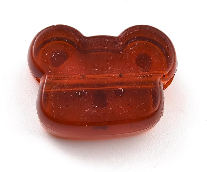 Ipotkitt 30 Pcs Transparent Acrylic Bear Beads with Enamel Cartoon Animal Spacer Beads Cute Bear Head Beads for DIY Bracelet Necklace Earring Supplies