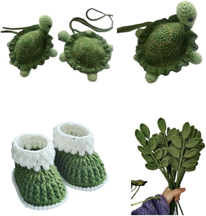 Yarn for Crocheting Bulk - 10Balls 17.6OZ Pack Acrylic Green Yarns Large - DIY Weaving & Knitting Tool Thread for Beginners Army Green