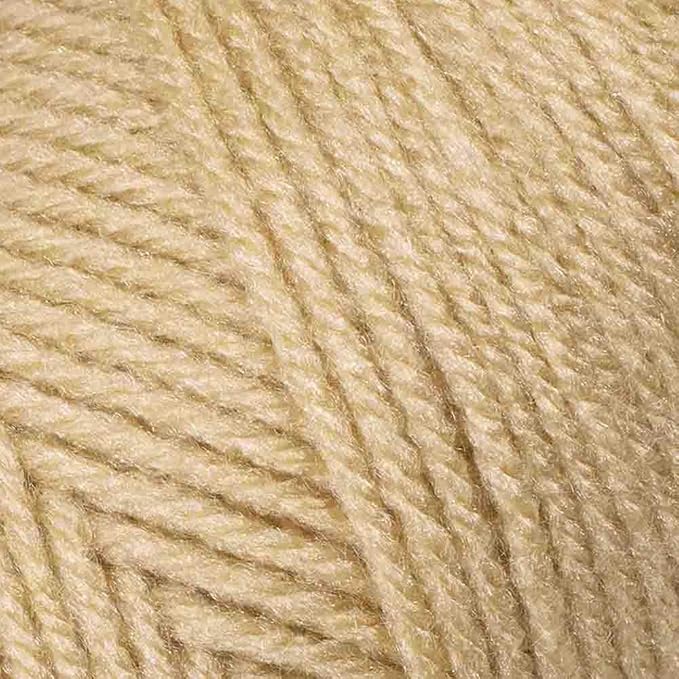 Craft County Size 4 (Medium) 100% Acrylic Fiber Yarn – Variety of Color and Pattern Options – for Crochet, Knitting, and Weaving (Buff)