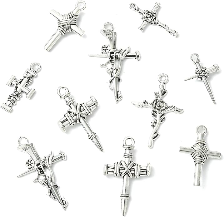 Antique Silver Cross Drink Insect Animal Theme Charms for DIY Jewelry Bracelet Necklace Earring Keychain Decor
