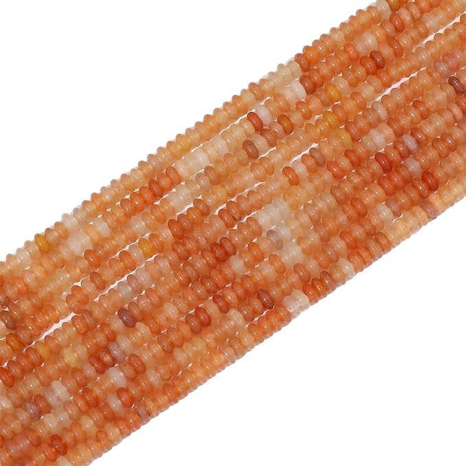 beadia natural red aventurine disk stone beads 4x2mm 160pcs rondelle loose semi gemstone beads for jewelry making design